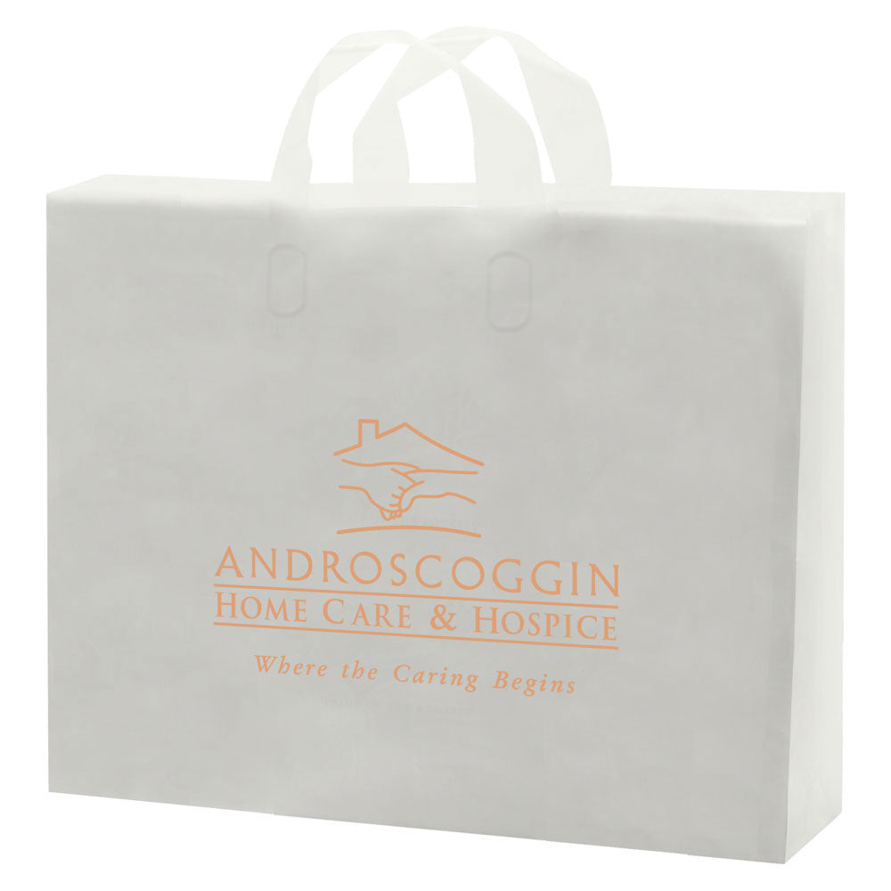 Custom Clear Frosted Soft Loop Handle Bag - 1C/1S-HS
