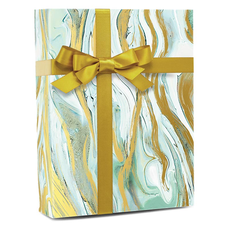 Marbleized Mint Gift Wrap