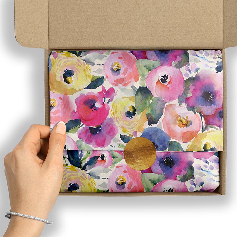 Watercolor Flowers Premium Tissue Paper (240 Sheets/Package)