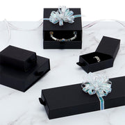 Black Slide Open Jewelry Boxes with Satin Pull (100/Pack)