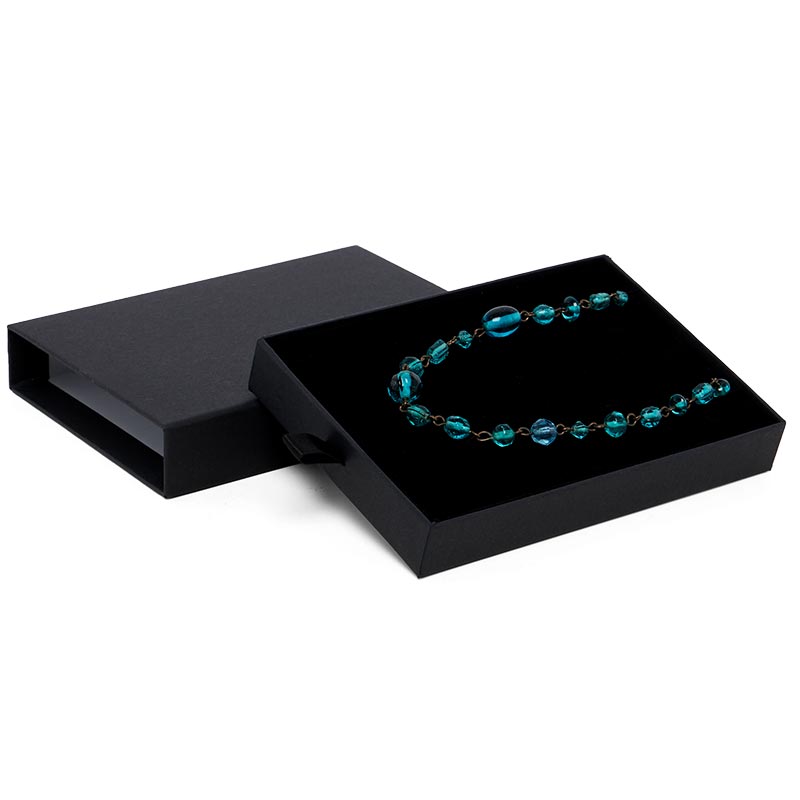 Black Slide Open Jewelry Boxes with Satin Pull (100/Pack)