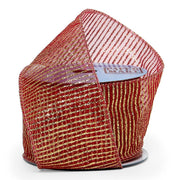 Gold & Red Metallic Glitter Stripes On Wired Ribbon (2-1/2" X 10YD)