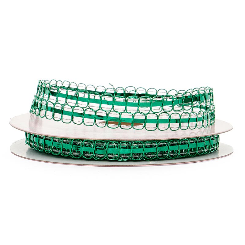 Green Metallic Chain Link Ribbon (2/4" X 10YD)