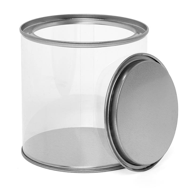 Round Clear PVC & Steel Cans (96/Pack)
