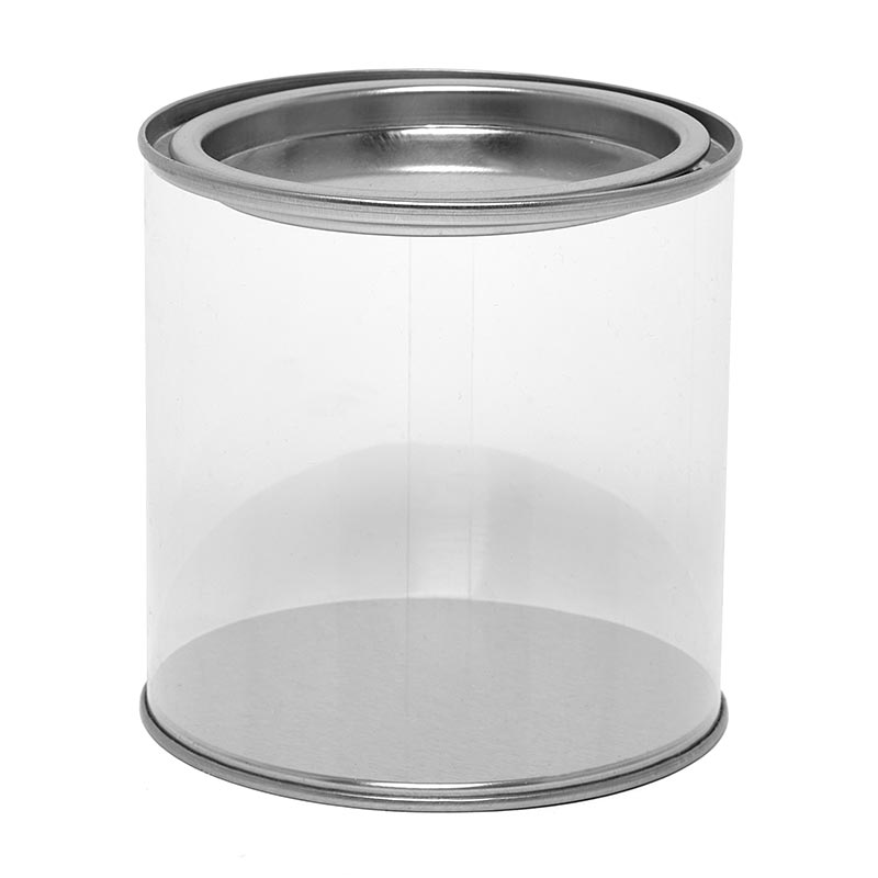 Round Clear PVC & Steel Cans (12/Pack)