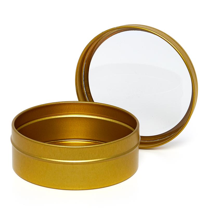 Gold Deep Round Tin Cans