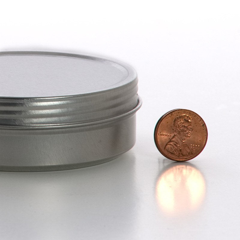 4oz Screw Top Shallow Round Steel Tin Can, Stackable (432/Pack)