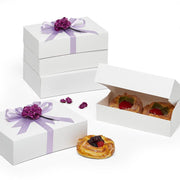White Matte Premium Auto-Popup Bakery Boxes (100/Pack)