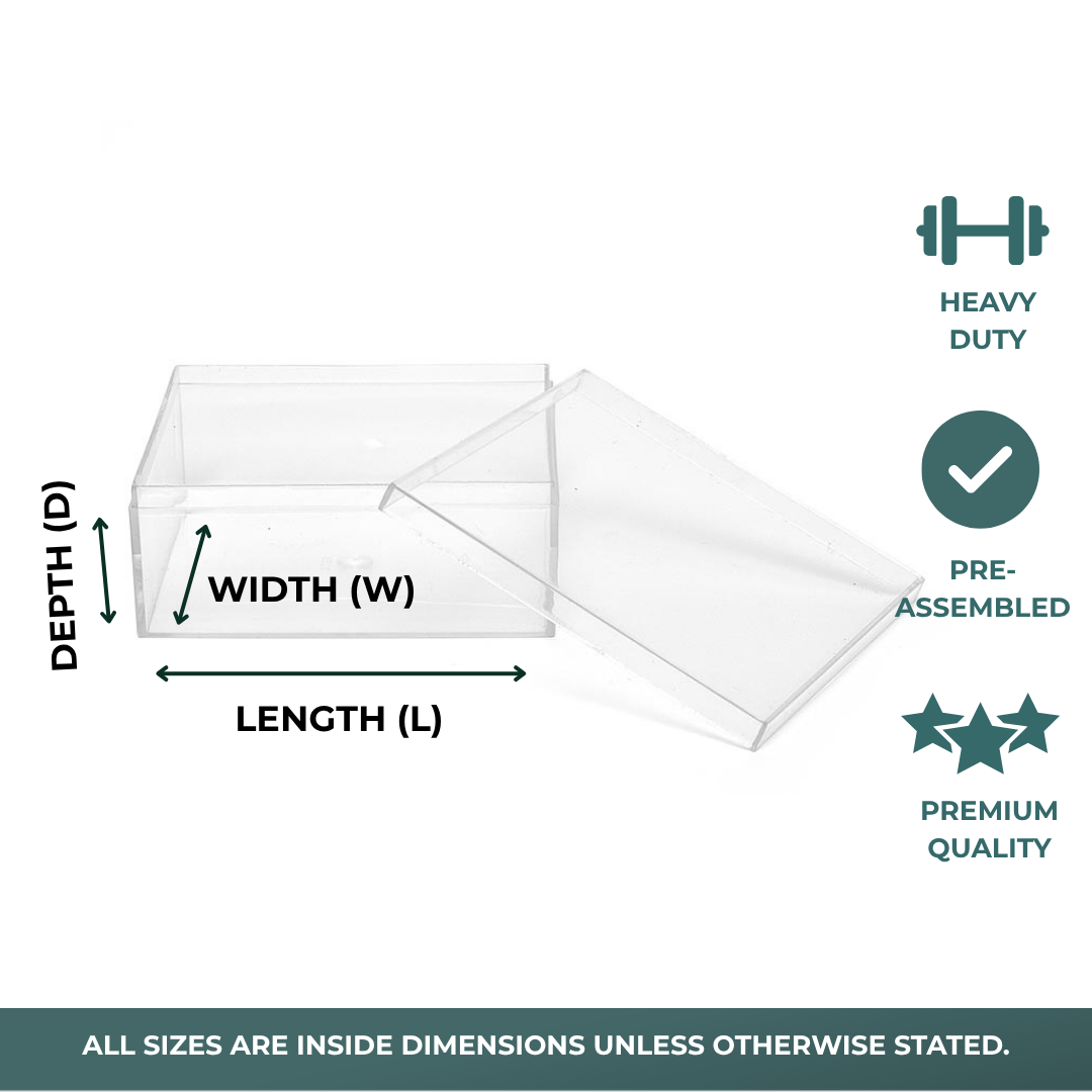 Hard Acrylic Plastic Boxes (12/Pack)