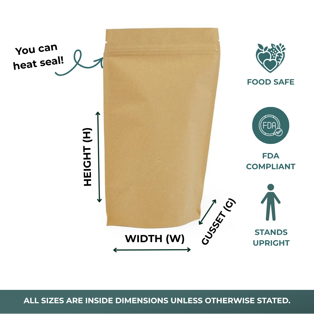 Kraft Stand-Up Pouches (1000/Pack)