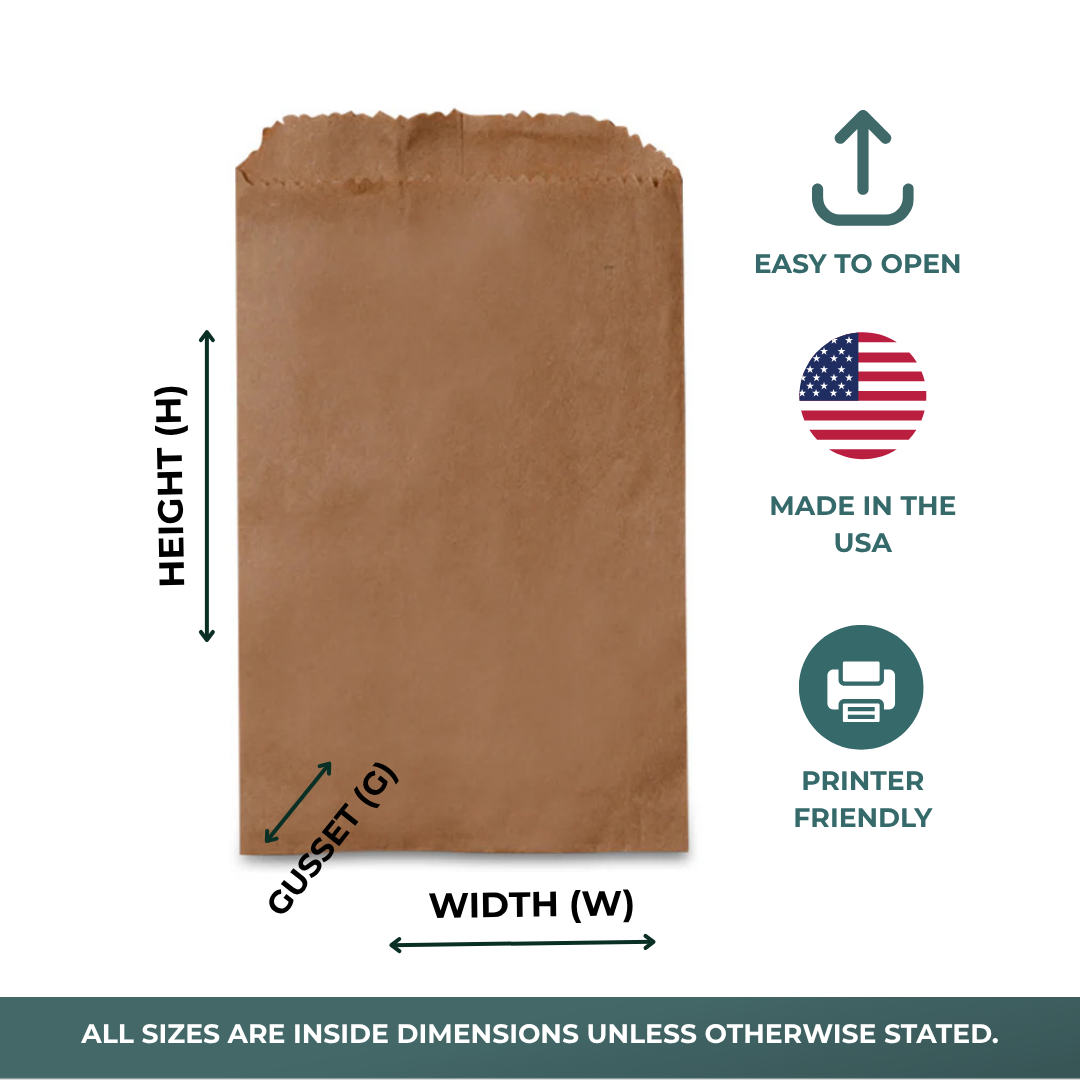 Flat Kraft Paper Merchandise Bags