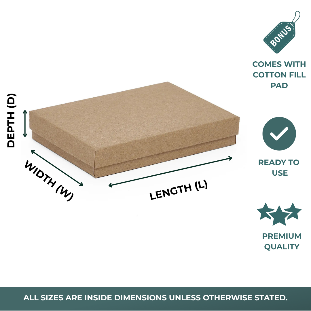 Natural Kraft Jewelry Boxes (100/Pack)