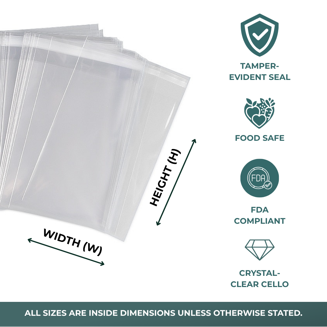 Self Sealing Cello Bags (1000/Pack)