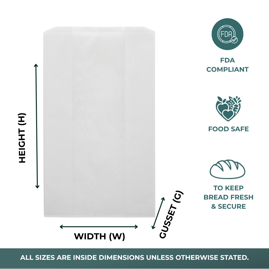 White Bread Bags (1000/Pack)
